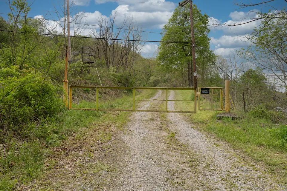 Gated road access from the main road